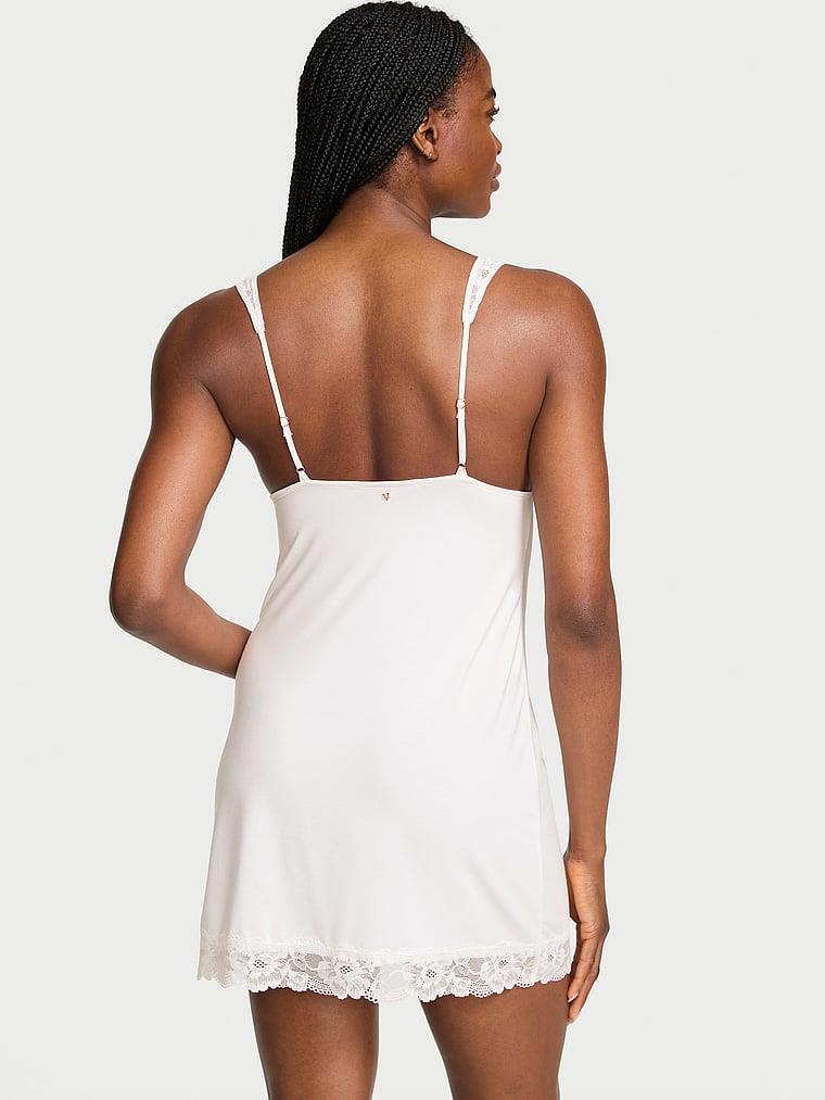 Sosoft Modal Dantelli Bridal Mini Gecelik arka görünümü