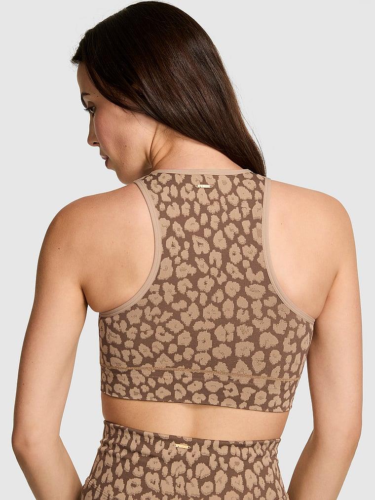 Pink Seamless Halter Yaka Sporcu Sütyeni arka görünümü