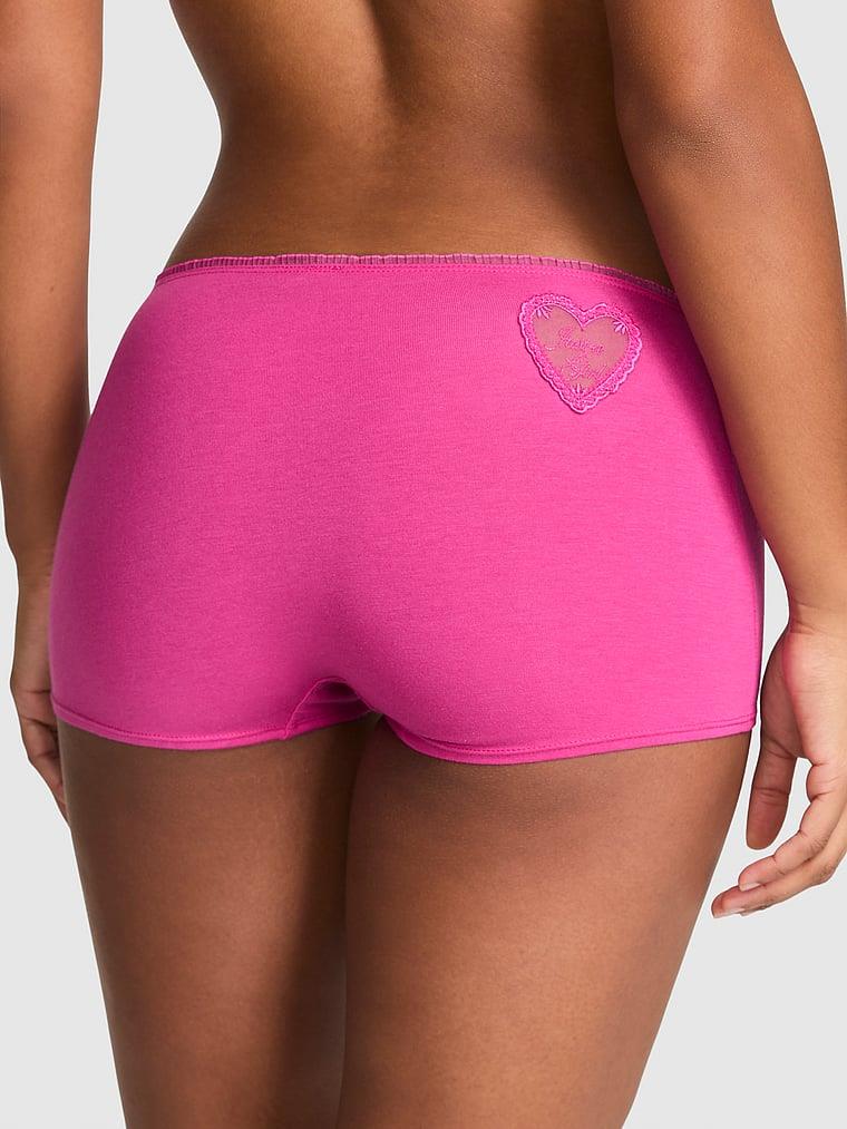 Pink Pamuklu Boyshort Kulot arka görünümü