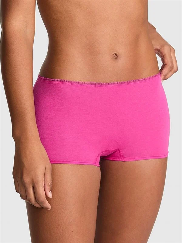 Pink Pamuklu Boyshort Kulot