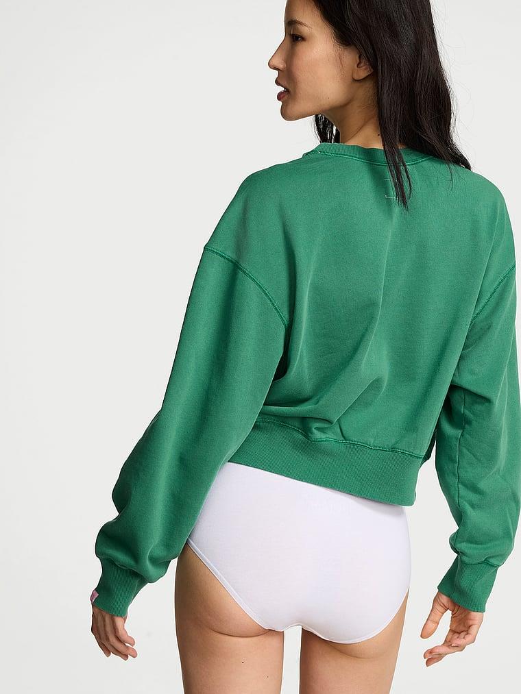 Obsessed Yuvarlak Yaka Crop Sweatshirt arka görünümü