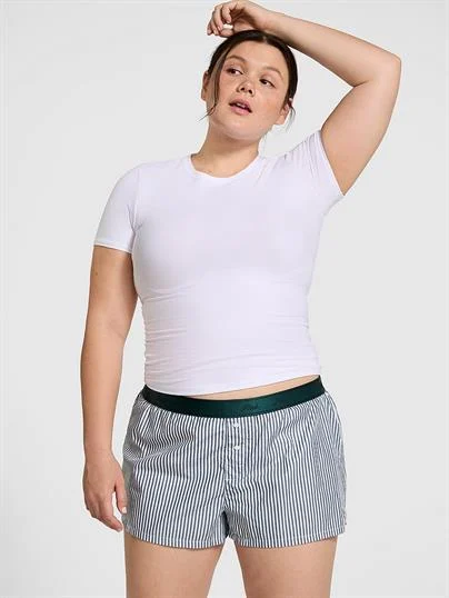 Pink Pamuklu Poplin Boxer ön görünüm