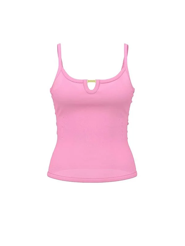 Pink Dekolteli Charm Atlet ön görünüm
