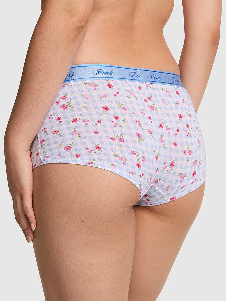 Pink Logolu Pamuklu Boyshort Kulot arka görünüm