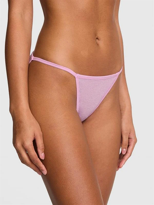 Pink Pamuklu String Bikini Kulot ön görünüm