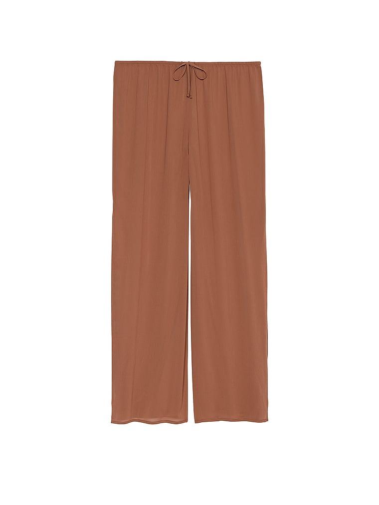 Transparan Crinkle Genis Paca Pantolon arka görünümü