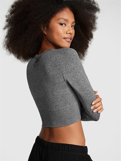 Pink Seamless Uzun Kollu Crop