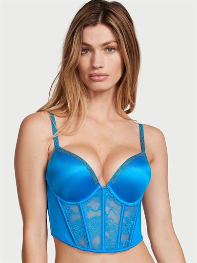 Bombshell 2 Beden Buyuk Gosteren Işıltılı Askili Push Up Bustiyer
