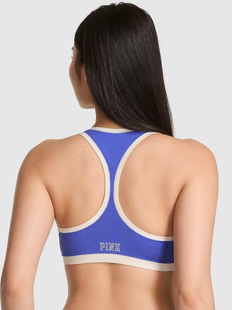 Pink Pamuklu Racerback Bralet arka görünüm