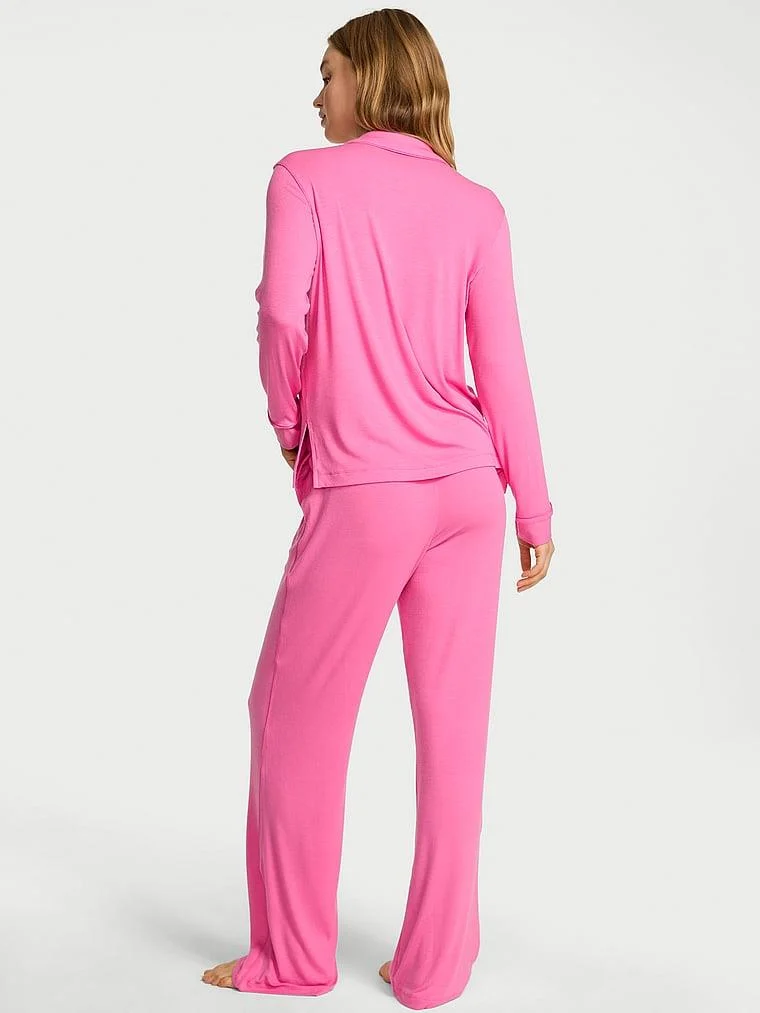 Nervurlu Modal Uzun Pijama Takimi arka görünüm