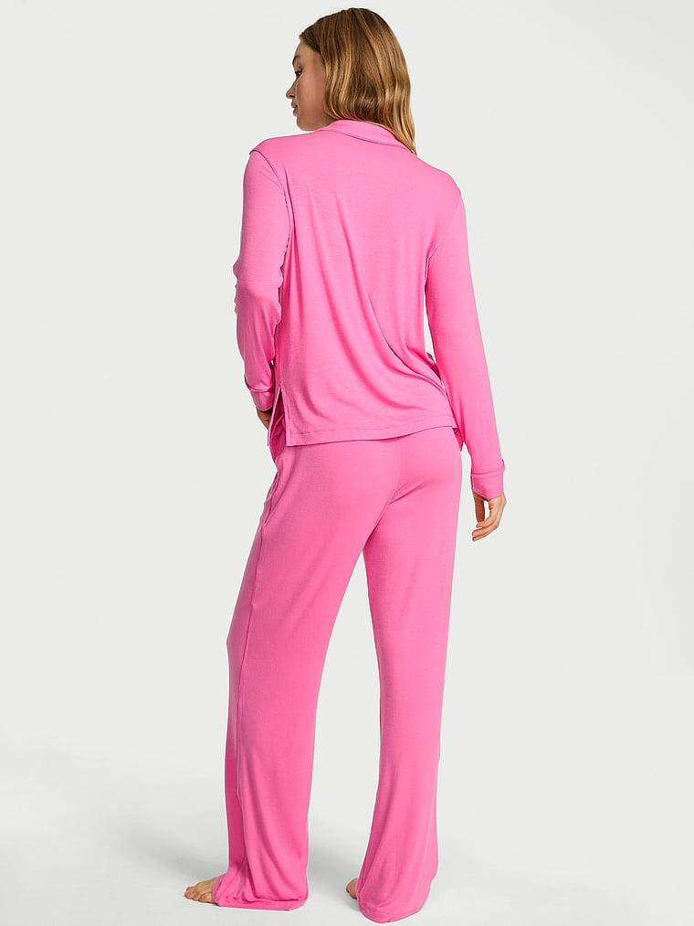 Nervurlu Modal Uzun Pijama Takimi arka görünümü