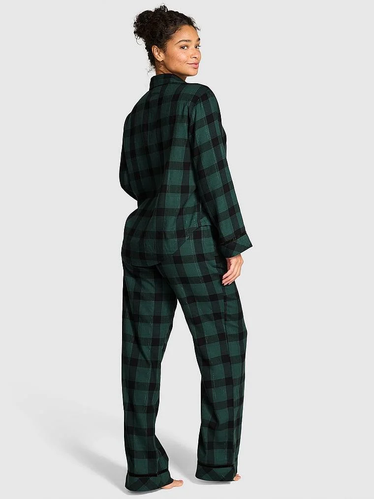 Pink Flanel Uzun Pijama Takimi arka görünüm