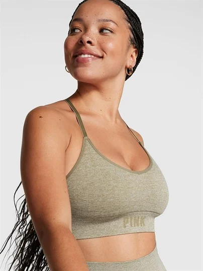 Pink Seamless Racerback Sporcu Sütyeni