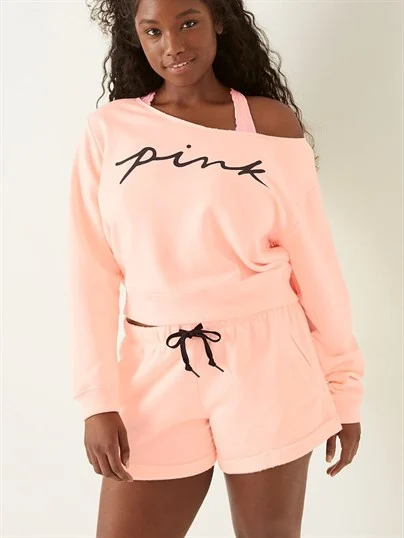 Pink Everyday Lounge Acik Bisiklet Yaka ön görünüm