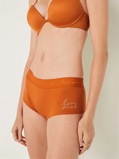 Pink Logologo Boyshort Ic Camasiri ön görünüm