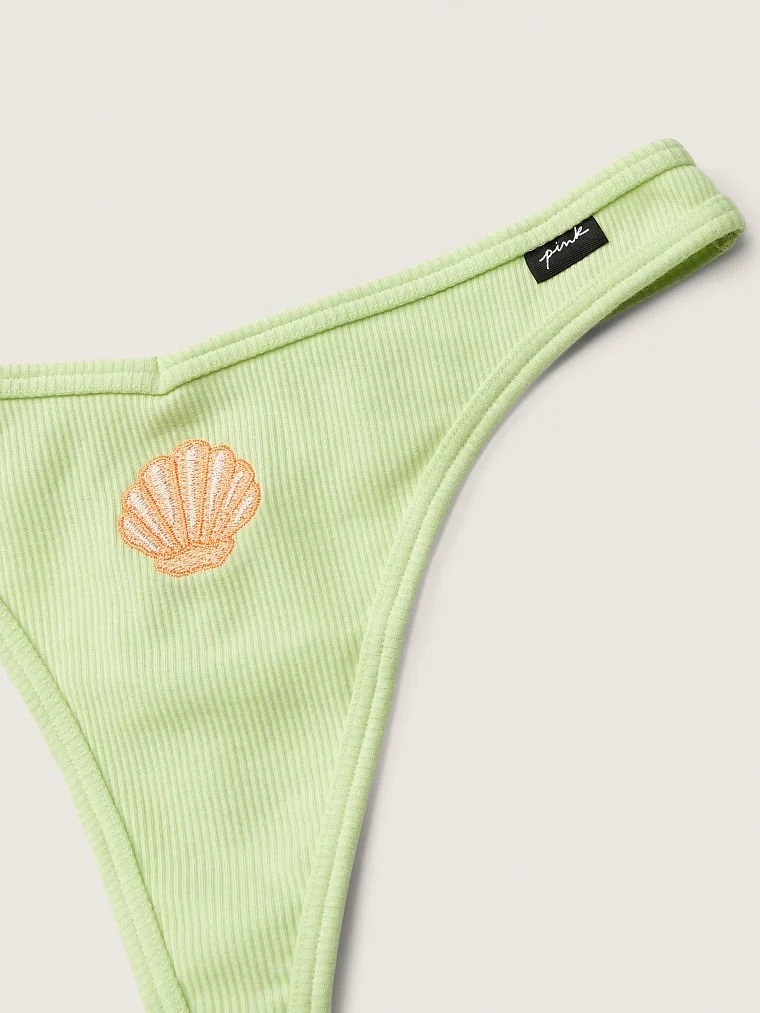 Pink Pamuk Tanga Kulot arka görünüm