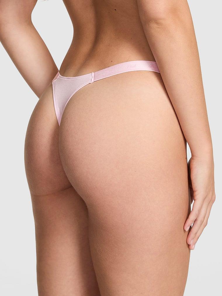 Pink Logo Detayli Pamuklu Mikro Tanga arka görünümü