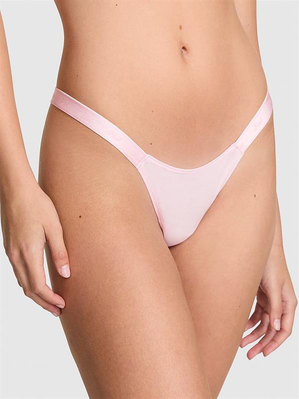 Pink Logo Detayli Pamuklu Mikro Tanga