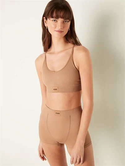 Pink Seamless Racerback Sporcu Sütyeni