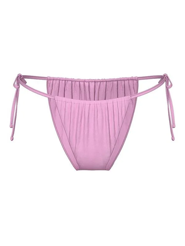 Pink Yandan Baglamali Cheeky Bikini Alti