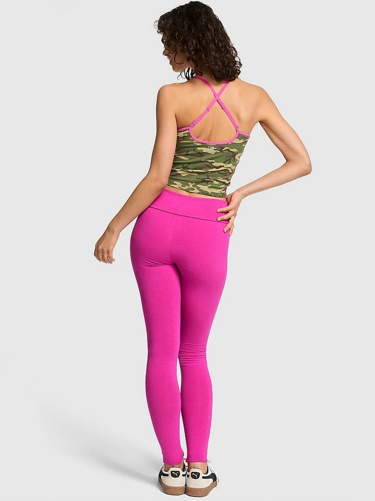Pink All Day Pamuklu Katlanabilir Tayt arka görünüm