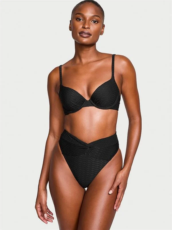 Yüksek Bel Twist Cheeky Bikini Alti