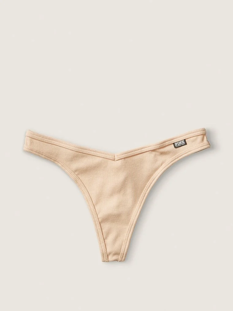 Pink Pamuk Tanga Kulot arka görünüm