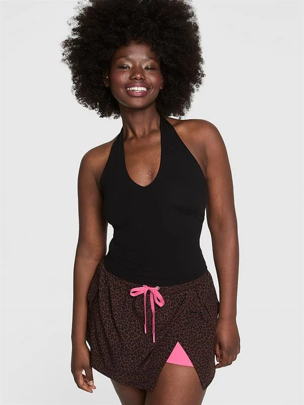 Pink Base Esnek Halter Askili Atlet