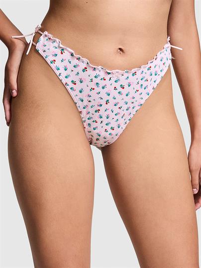 Pink Pamuklu Yandan Baglamali Tanga