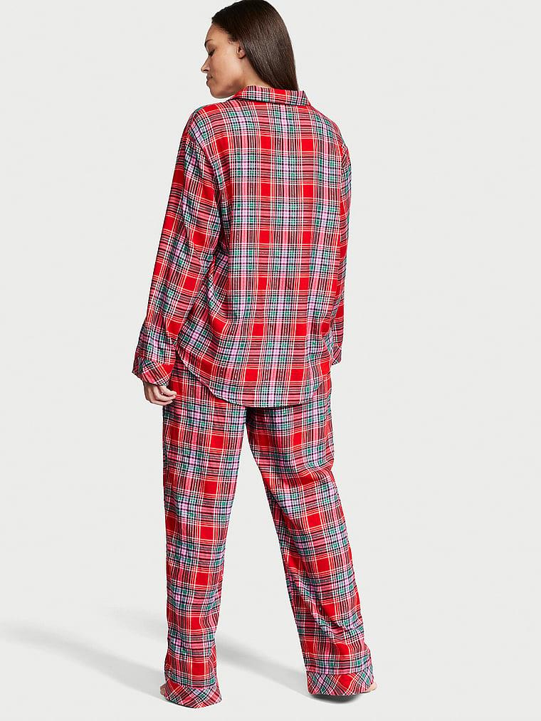 Flanel Uzun Pijama Takimi arka görünümü