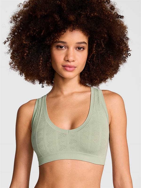 Pink Seamless Dekolteli Bralet ön görünüm