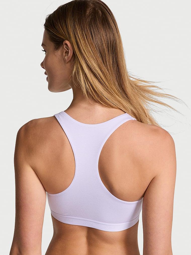 Pink Pamuklu Racerback Logolu Bralet arka görünümü