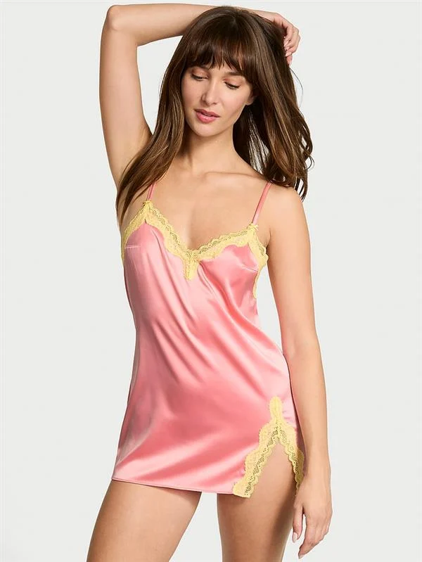 Tease Saten Dantelli Mini Gecelik