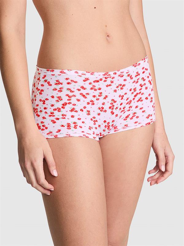 Pink Logolu Pamuklu Boyshort Kulot