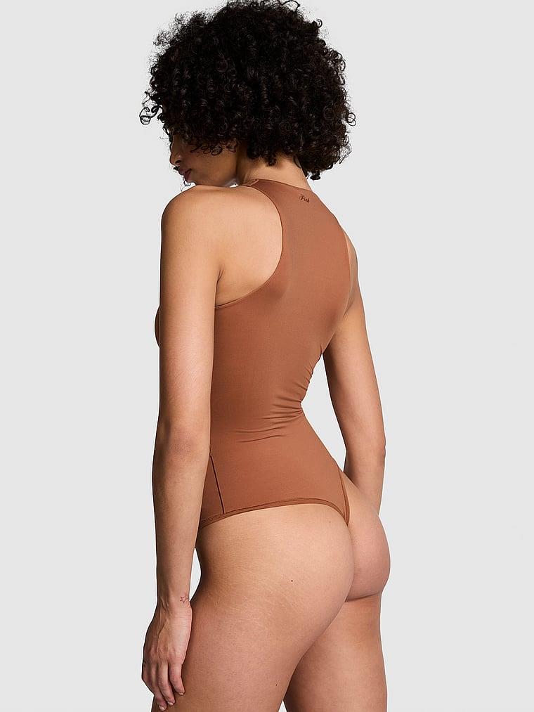 Pink Base Dik Yaka Esnek Bodysuit arka görünümü