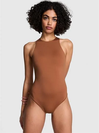 Pink Base Dik Yaka Esnek Bodysuit ön görünüm