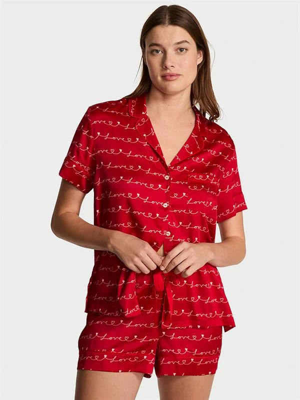 Saten Kısa Pijama Takimi