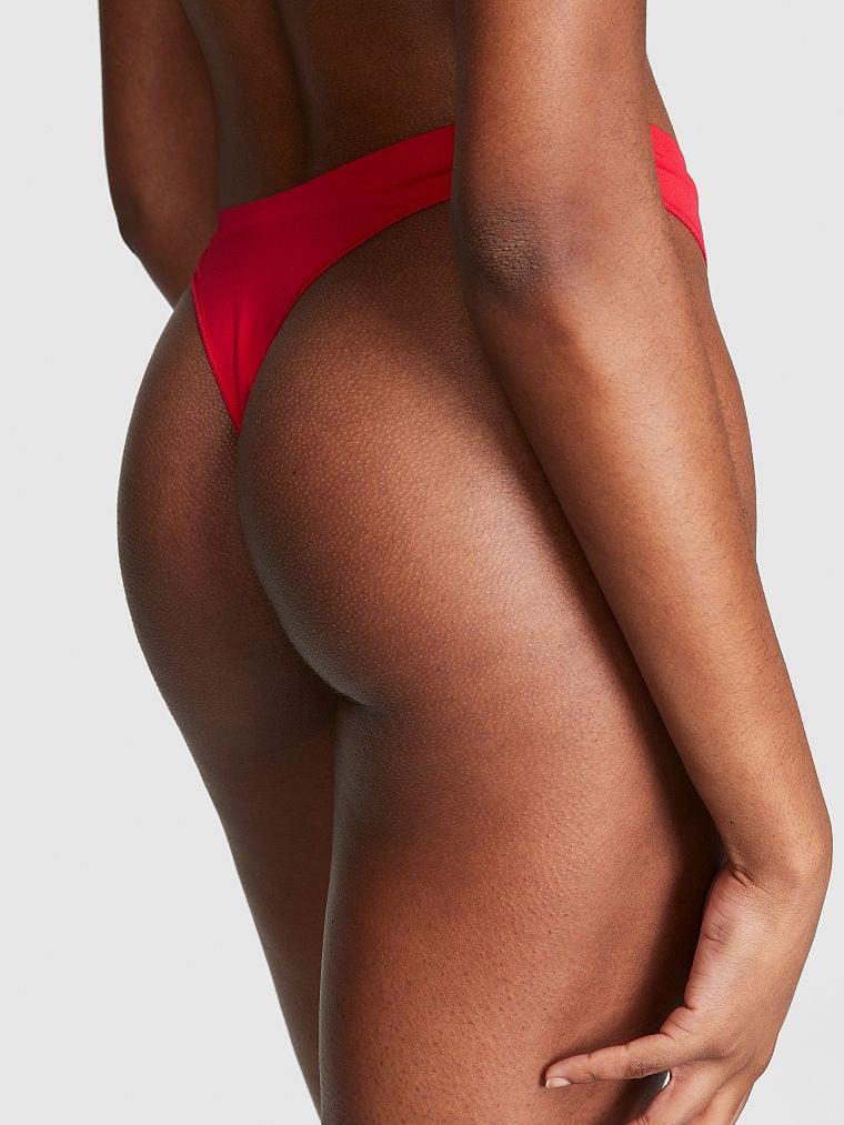 Pink Seamless Yüksek Bel Tanga Kulot arka görünümü