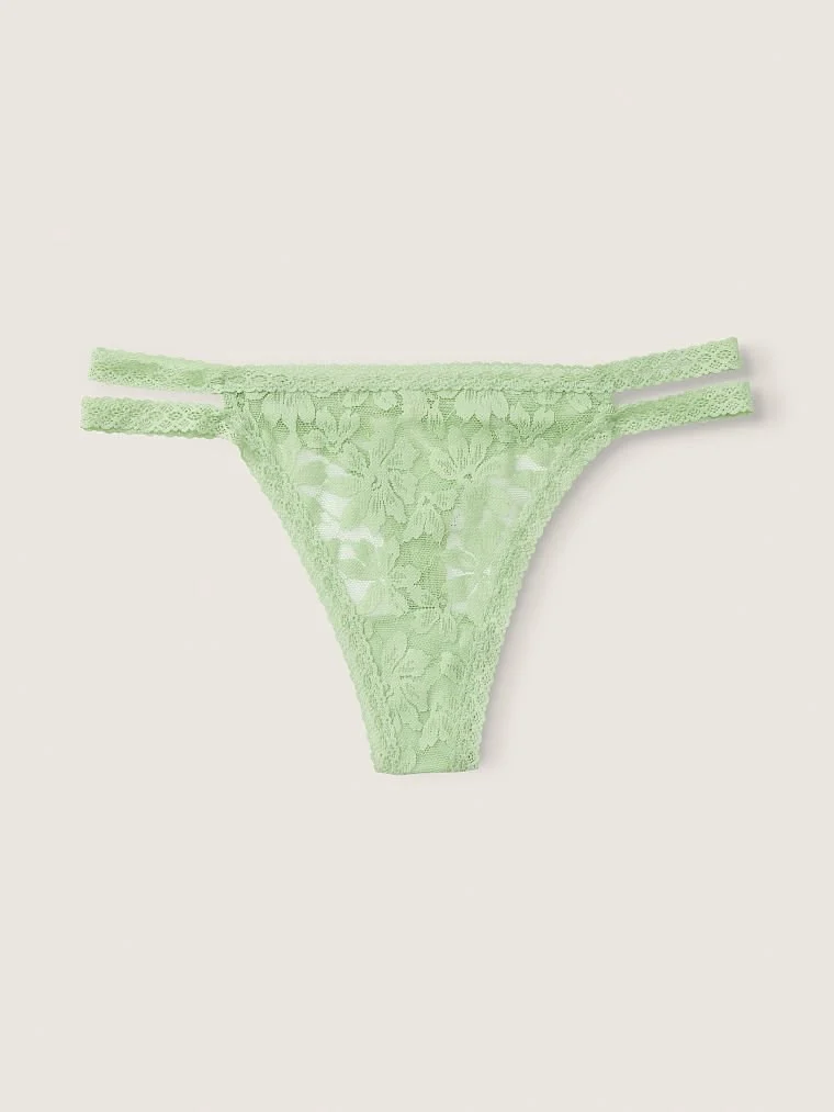 Pink Dantel Seritli Tanga Kulot arka görünüm