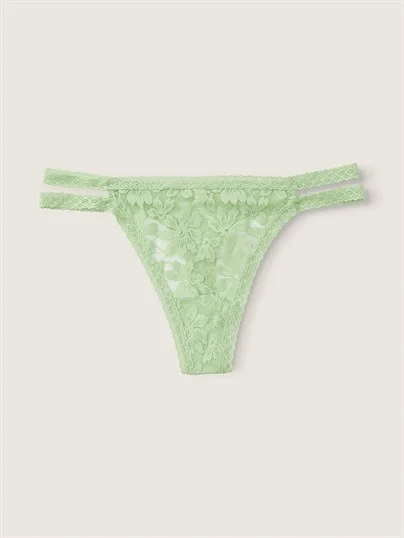 Pink Dantel Seritli Tanga Kulot