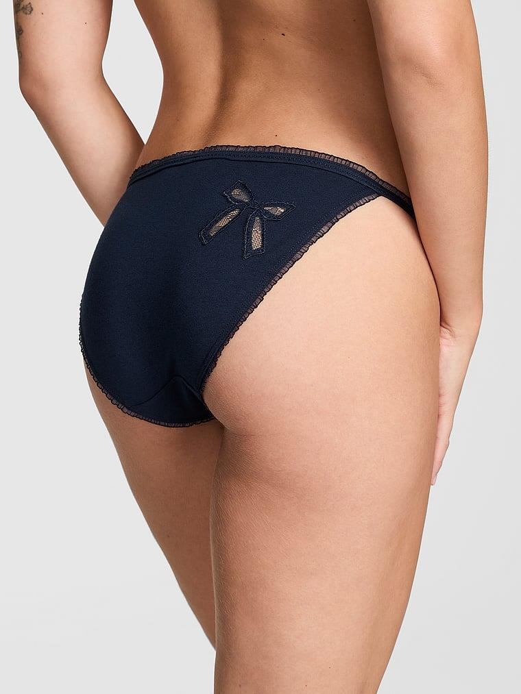 Pink Pamuklu String Bikini Kulot arka görünümü