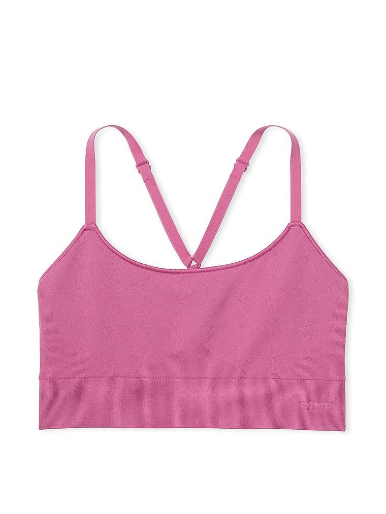 Pink Seamless Scoop Sporcu Sütyeni arka görünümü