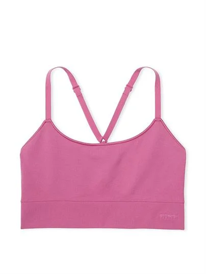 Pink Seamless Scoop Sporcu Sütyeni ön görünüm