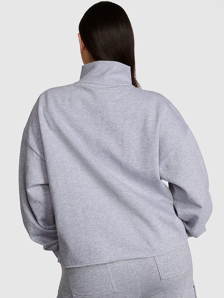 Pink Kampus Fermuarli Balikci Yaka Sweatshirt arka görünüm