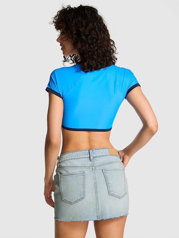 Pink Denim Mini Etek arka görünümü