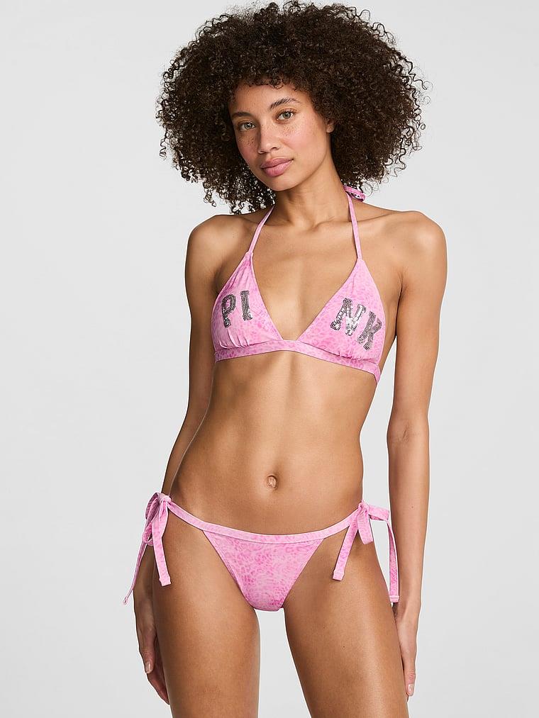 Pink Yandan Baglamali Cheeky Bikini Alti arka görünümü