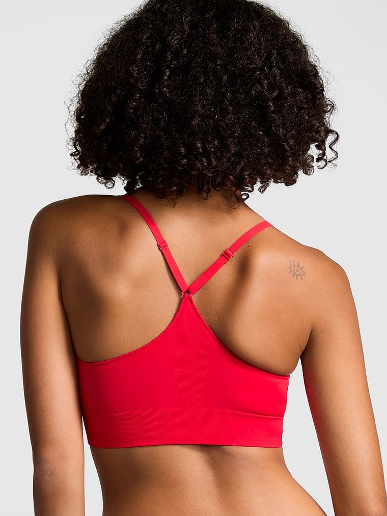 Pink Seamless Scoop Sporcu Sütyeni arka görünüm
