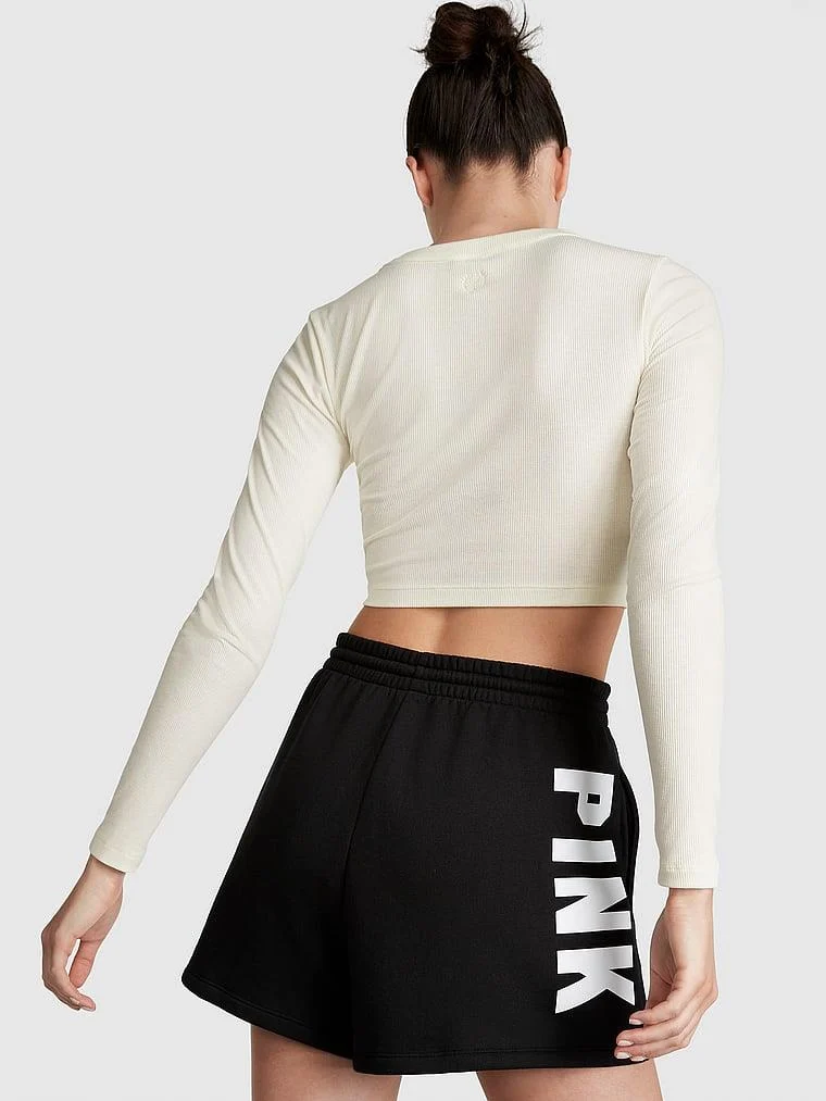 Pink Fitilli Uzun Kollu Crop arka görünüm