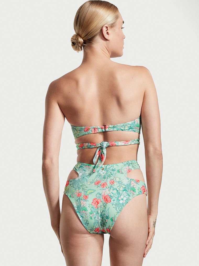 Cutout Detayli Yüksek Bel Cheeky Bikini Alti arka görünümü
