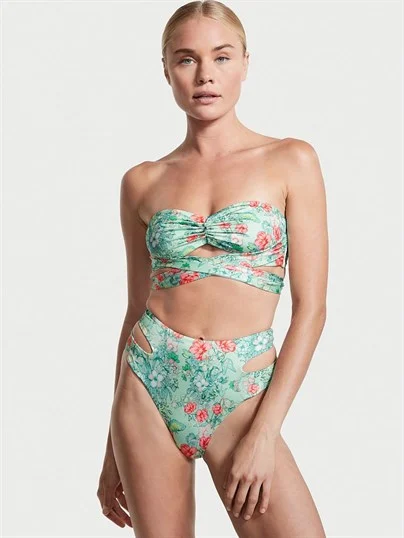Cutout Detayli Yüksek Bel Cheeky Bikini Alti
